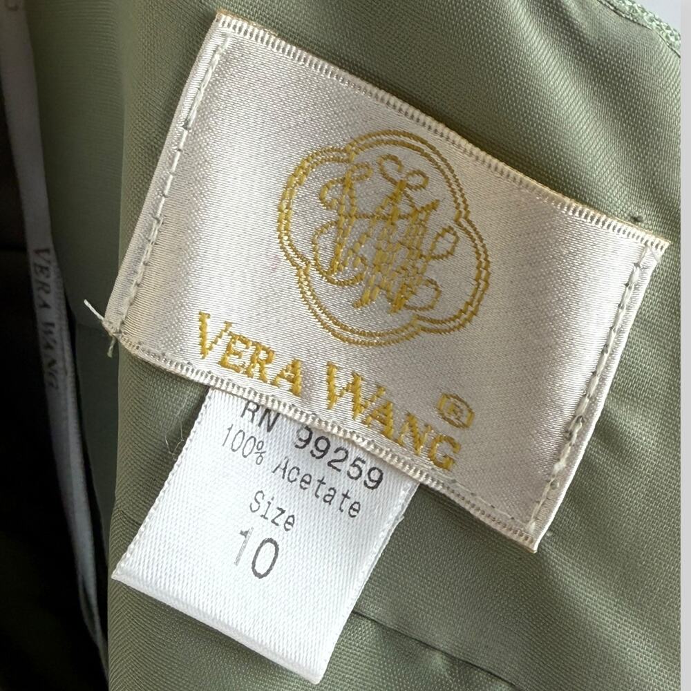 ❌SOLD❌Vintage VERA WANG brand new with tags celadon green A-line gown SIZE 10 - Picture 4 of 16